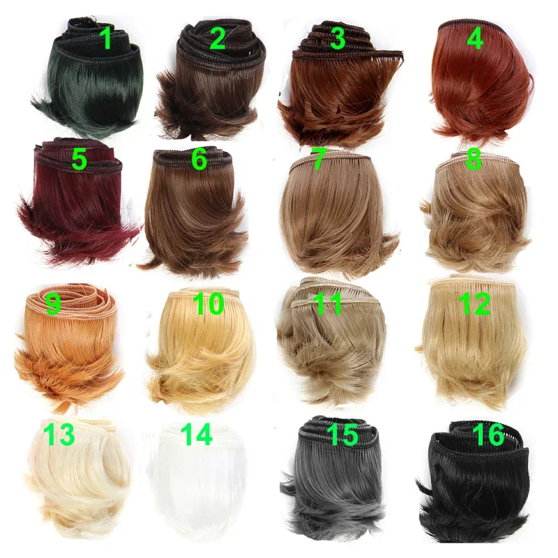 1piece 5cm black white brown  color straight doll hair for 1/3 1/4 BJD doll diy hair jd256 1 6 1 4 1 3 pretty bjd synthetic mohair doll wigs for size 6 7inch 7 8inch 8 9inch yosd msd sd hair top doll accessories
