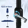 15ft Double Sided Patio Umbrella with Solar Lights, Large Market Umbrellas with Base Included, Crank Handle and 36 LED Lights 5