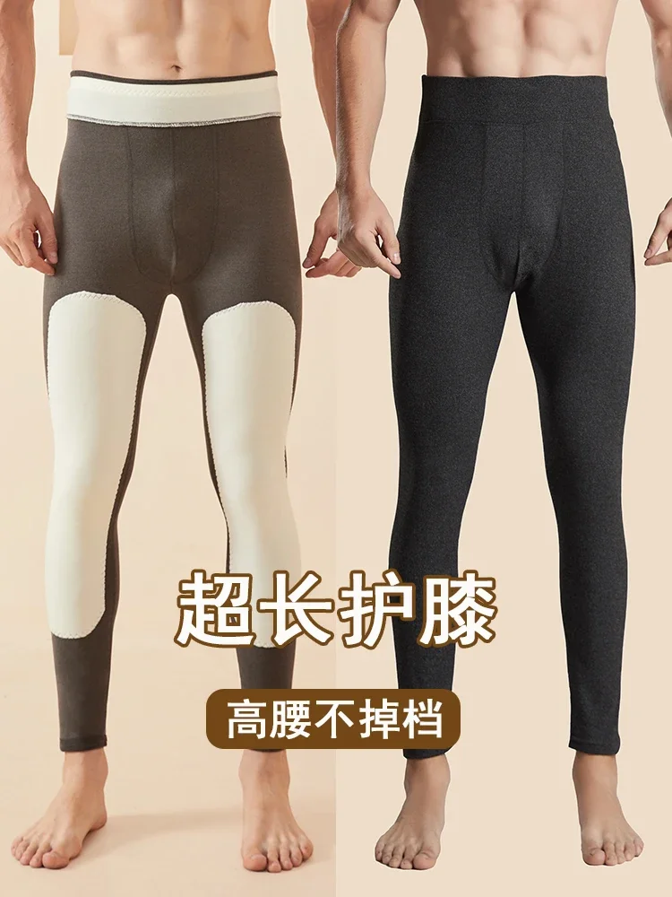 

Зимнее мужское термобелье, нижнее белье, приятные для кожи флисовые термобрюки, теплые утепленные эластичные удобные леггинсы E163