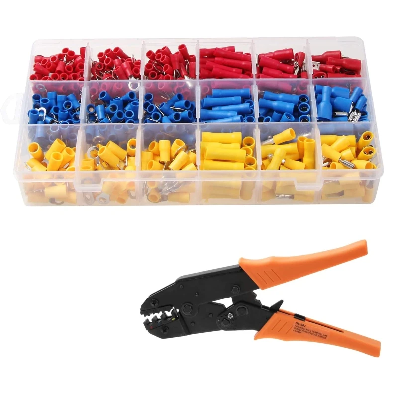 

Crimping Tool Multifunctional Electrician Crimping Pliers Crimping Ear Pliers 30j Set of AWG22-10 Cold Press Terminal