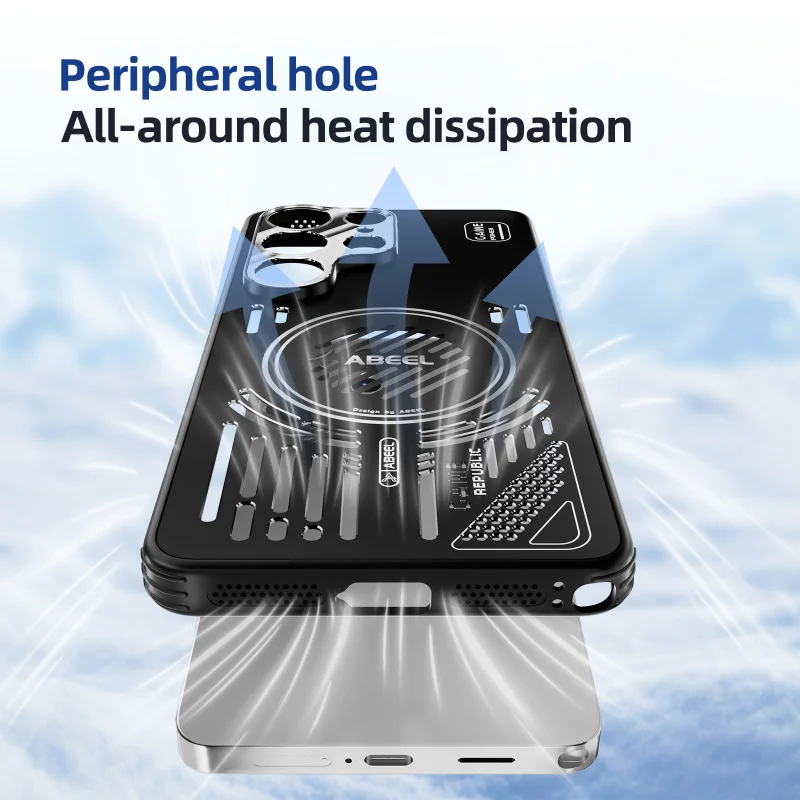 Aluminum Alloy Magnetic Heat Dissipation Case - Hollow Cooling & Anti-Fall Airbag Design