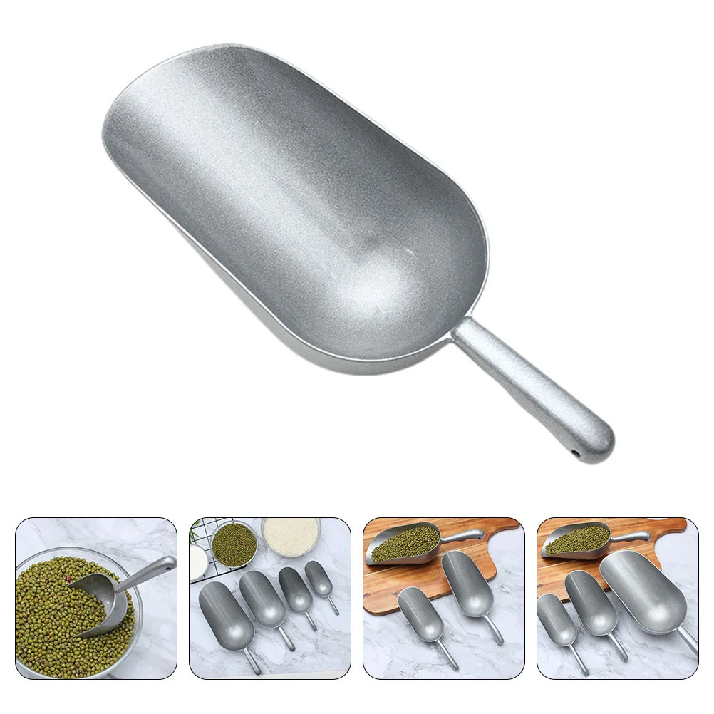 

Zinc Alloy Food Shovel Home Kitchen Silver Flour Scoop Candy Nuts Beans Rice Dried Fruit Shovel Ice Scoop Kitchen Tool