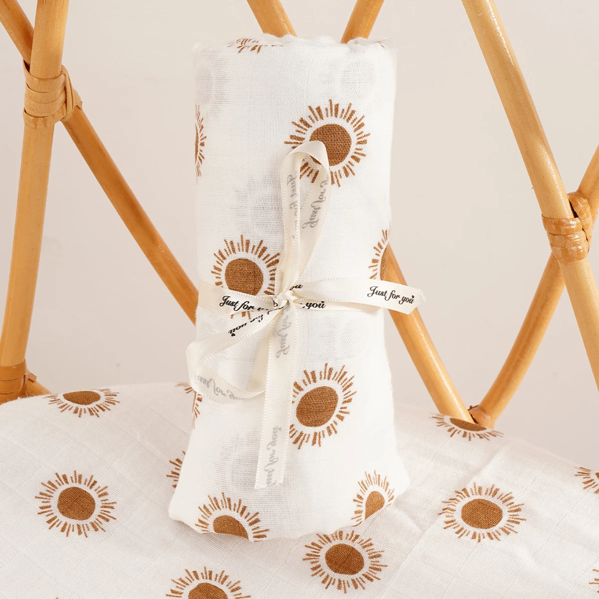 HappyFlute Soft Bamboo Cotton Baby Muslin Swaddle Blanket Newborn Kids Wrap Infant Stroller Cover Nursing Towel 120*110cm 2