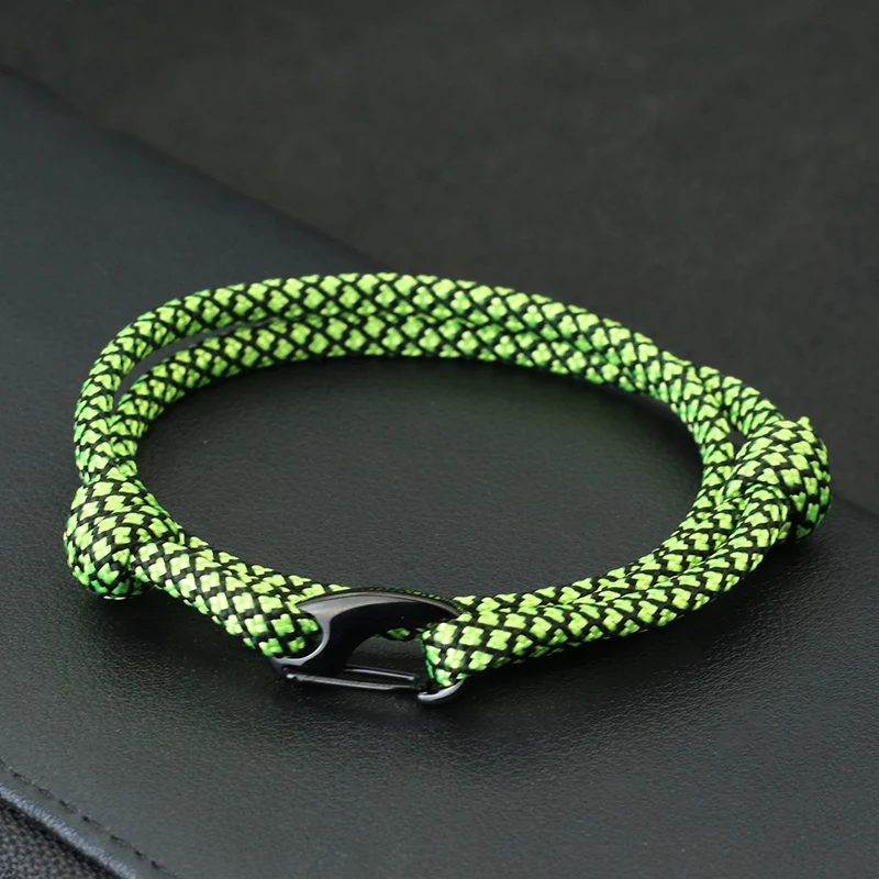 Black Stainless Steel Paracord Bracelet for Men