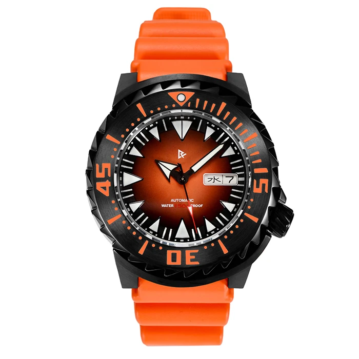 

RDUNAE Mens Automatic Watches Military Diver Watch Monster Mechanical Wristwatch 150M Waterproof C3 Luminous NH36 Sapphire Black