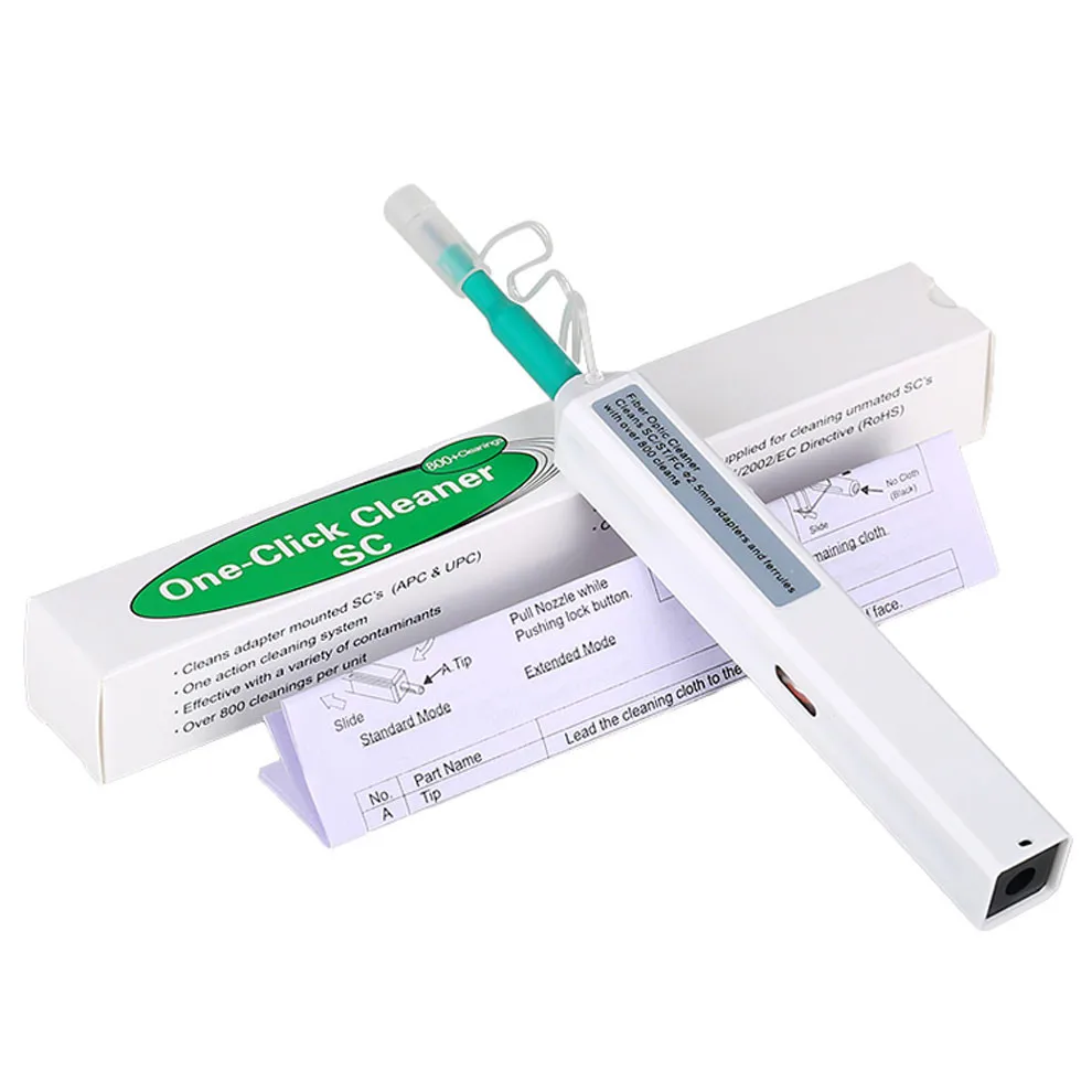 Fiber Optic Cleaner SC One Click Cleaner 2.5mm 1.25mm SC/ST/LC/FC Universal Connector Fiber Optic Cleaning Pen 3