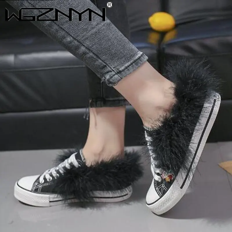 

NEW Sneakers Wedges Canvas Shoes Women Casual Shoes Women's Handmade Custom Sequins Flowers White Flat 2023 Spring Autumn Tennis