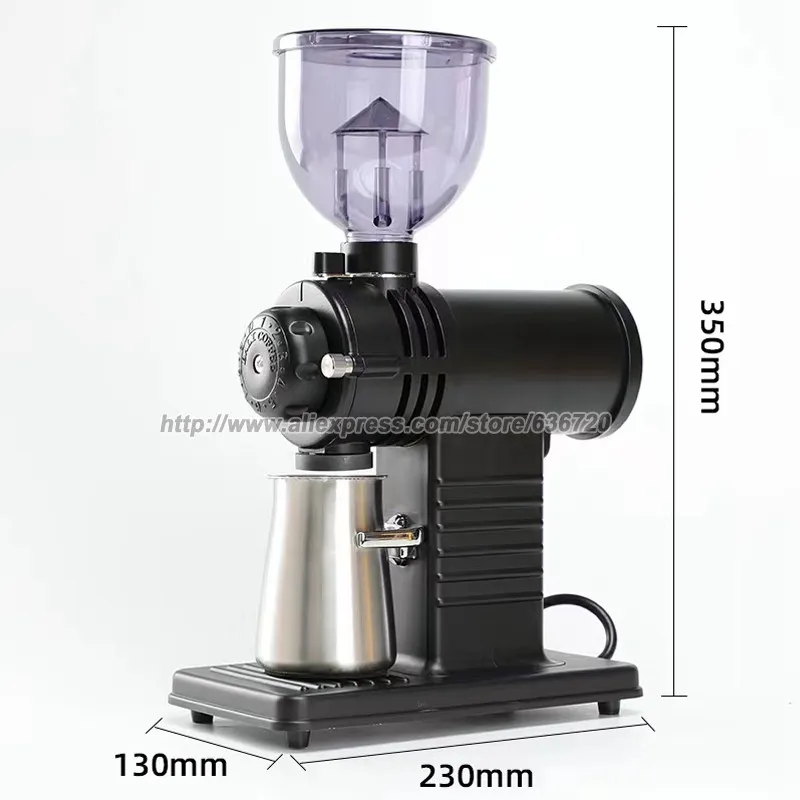 Electric Coffee Grinder (220V-240V) / flat Titanium burr 78mm / 10 steps can be set (White) (Black)(Yellow) 6