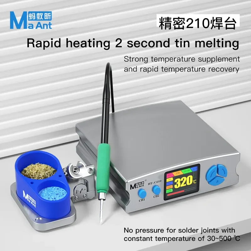 

MaAnt HT-C210 High Precision Welding Station with Large Color Display 2 Seconds Rapid Heating PCB SMD BGA Repair Rework Platform