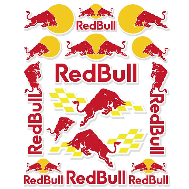 RedBull Sticker Helmet-Sides-Fuel Tank-Tail-Fender - Adesivi Moto