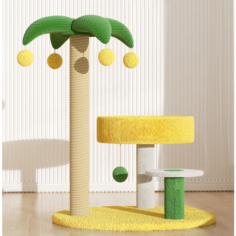 

Multifunctional Scratching Posts Creative Coconut Tree Cat Climbing Frame Skin Comfortable Cat's Nest Wear Resistant Kitten Toys