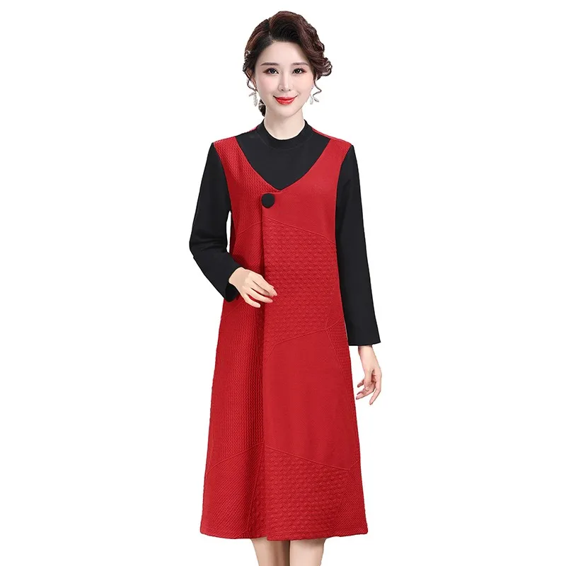 

Платье-миди с длинным рукавом и пуговицами, в Корейском стиле