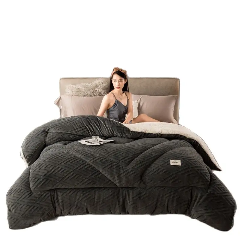 

Качественное зимнее одеяло, супер теплое резное молочное бархатное и кашемировое одеяло, плотное одеяло с боковой стороны AB, полный домашний текстиль 200*230 см