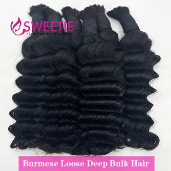 12A Loose Deep Wave Raw Vietnamese Bulk Curly Human Hair For Braiding Unprocessed No Weft Human Hair Bulk Extensions Bundles 1