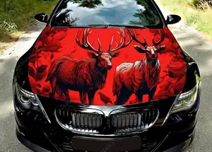 Image for Deer in The Forest Painting Car Hood Vinyl Sticker 