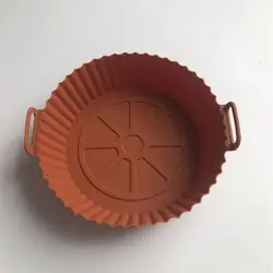 Reusable Non-Stick Food Safe Silicone Air Fryer Liners and Pot Insert (Brown)