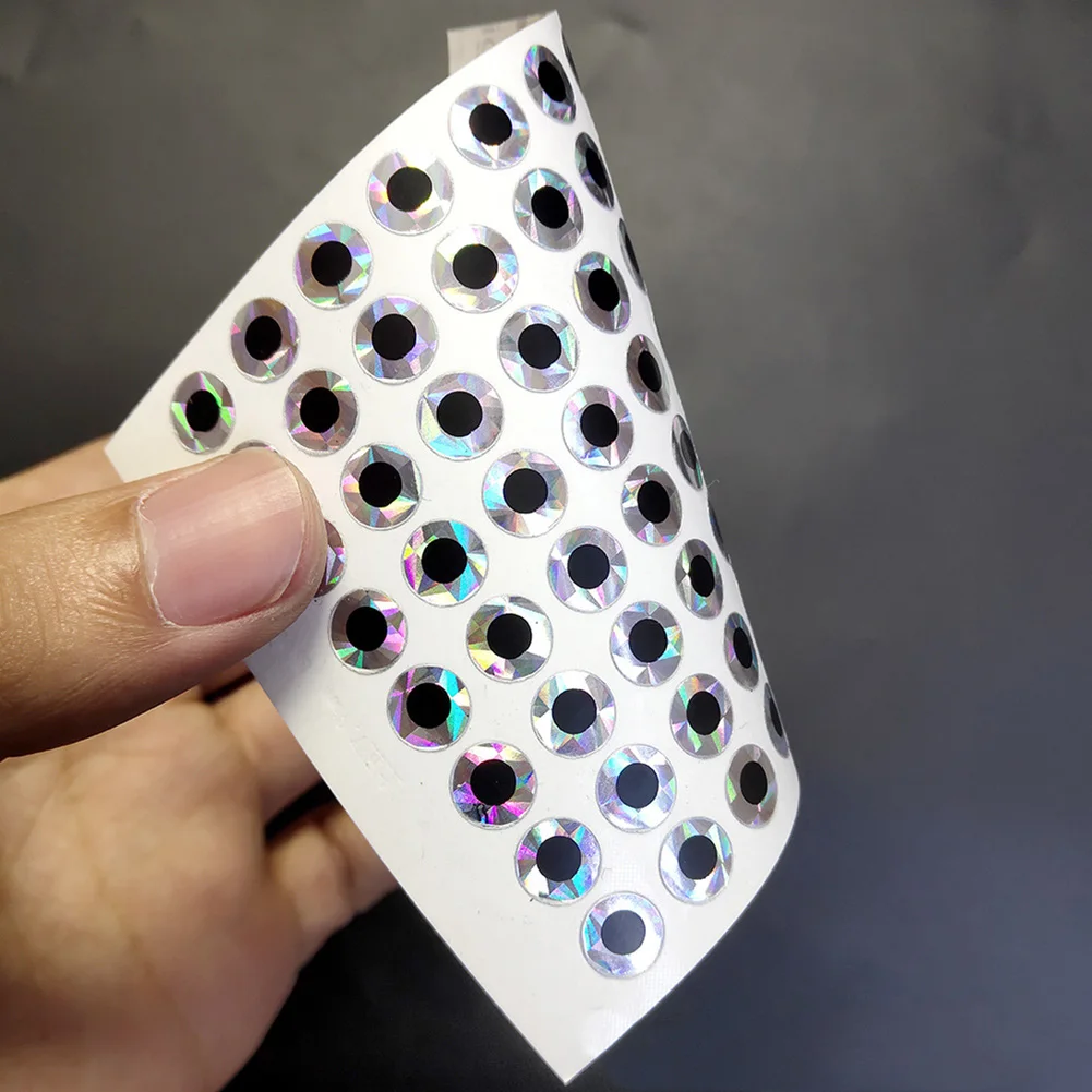 154pcs/120pcs/72pcs 4/5/6/8mm 2D Flat Fishing Lure Eyes Tape Flat Stick