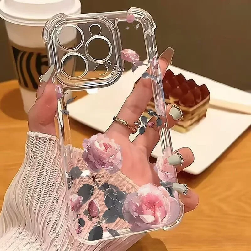 Soft Love Heart Leaves Phone Case Cover