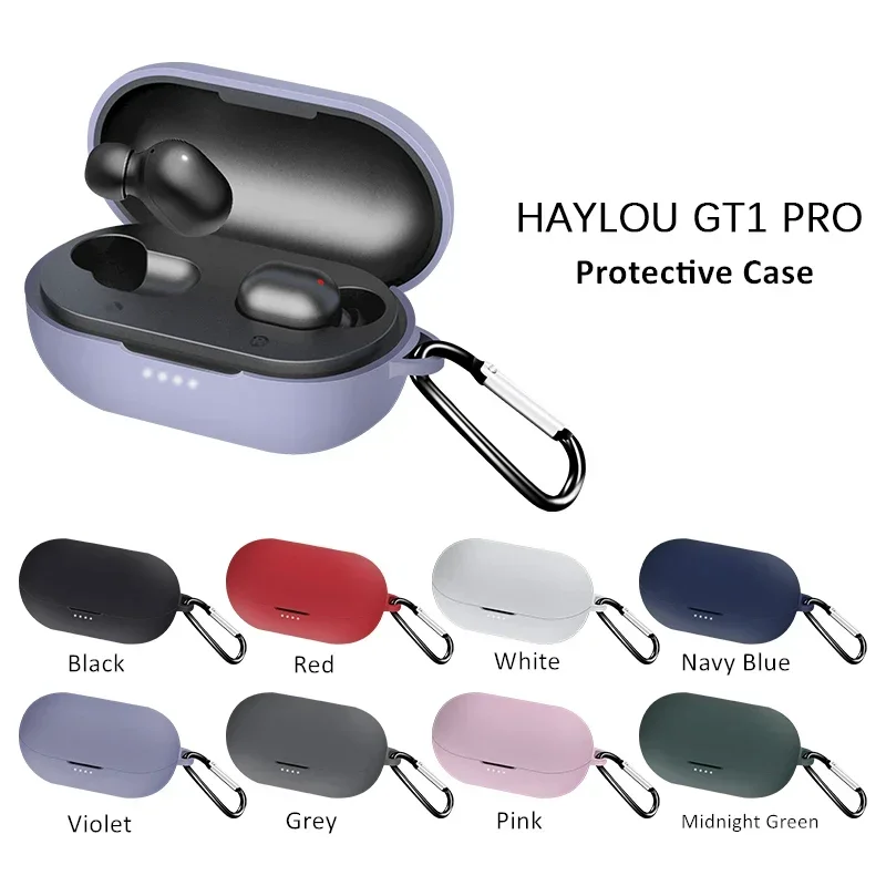 

Shockproof For Haylou GT1 Pro Bluetooth Earphone Case Soft Silicone Wireless Headphones Cover For Haylou Pro Headset With Hook