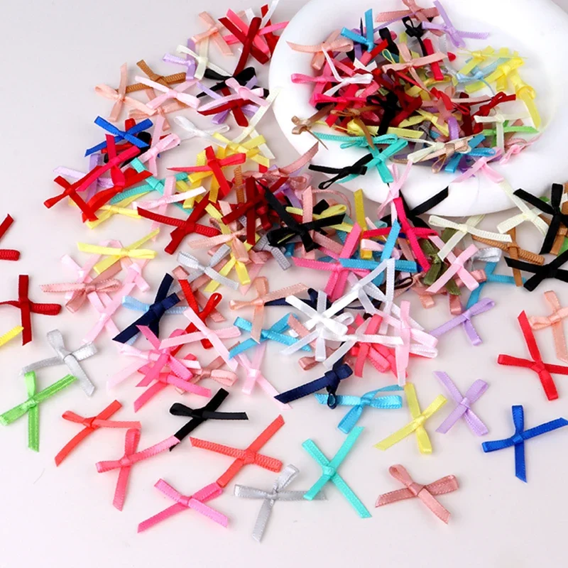 Description Picture 5 of item100pcs Mini Satin Ribbon Flowers Bows Ties Craft Scrapbooking Embellishment DIY Projects Bowties Decor Hair Clips Pets Hair Bows