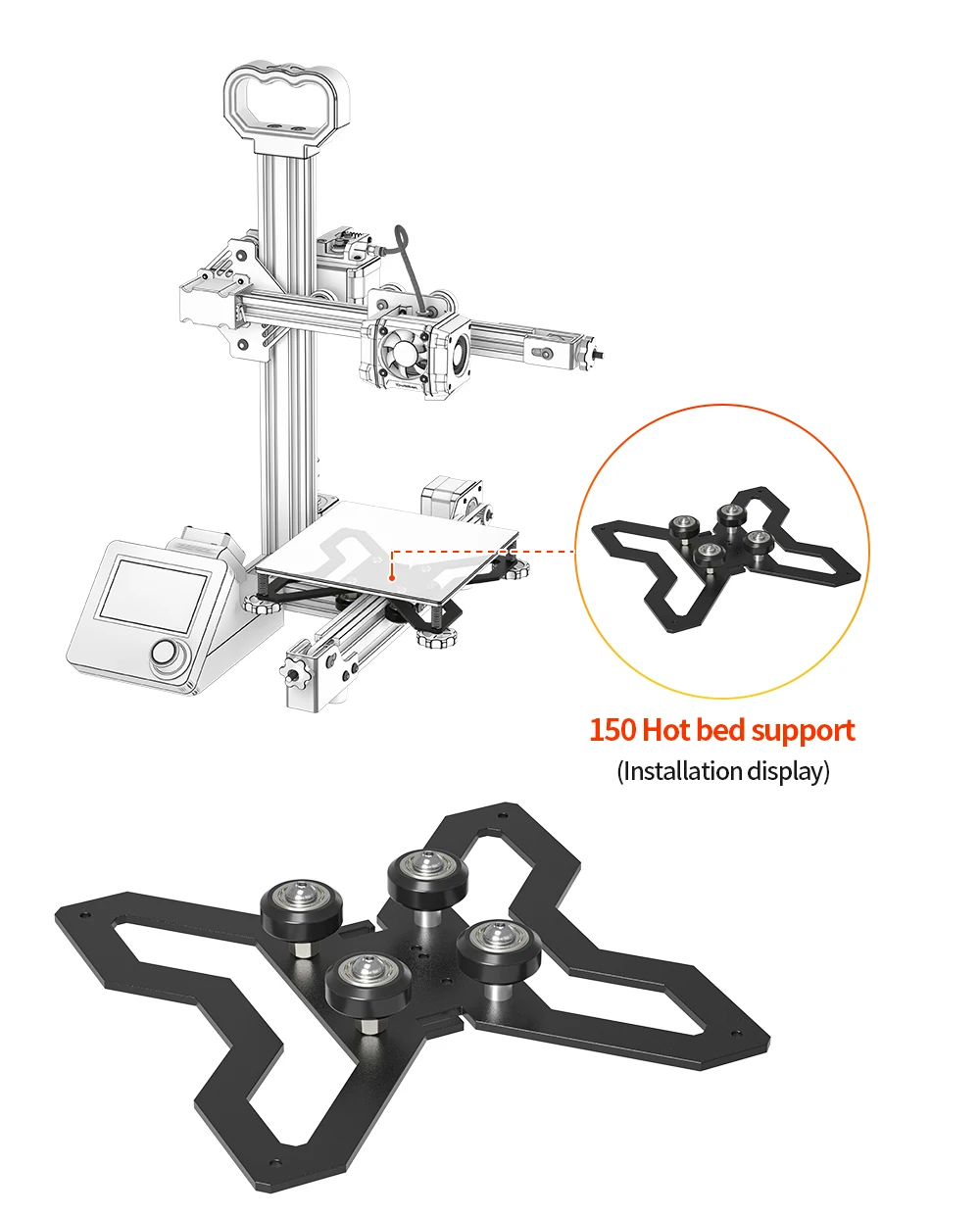 plaque de support de lit chauffant en aluminium pour imprimante mise niveau de compatible avec la de lit rail
