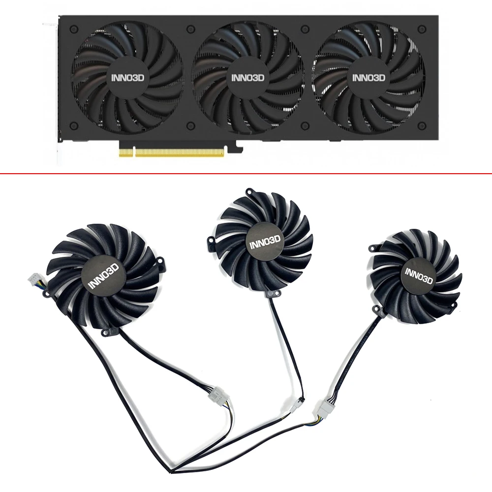 Diy 3Pcs New Cooling Fan For Inno3D Geforce Rtx 3070Ti Black Gold Extreme Edition Oc Graphics Card Fan 85Mm 4Pin Gpu Fan