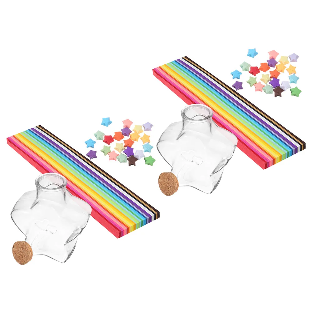 

Wishing Star Origami Bottle Birthday Confession Gift Girl Room Decoration Glass Containers With Paper Decorate