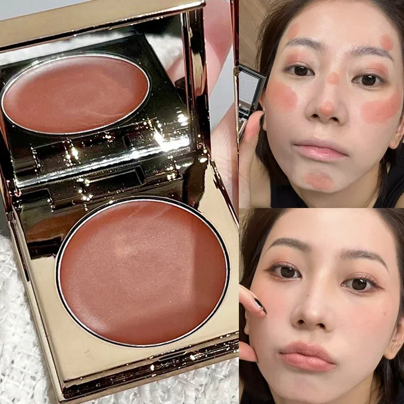 Multi-purpose Moisturizing Lip Mud Cream Makeup Waterproof Lasting Brightening Matte Blush Lip Cheek Balm Face Blusher Cosmetics