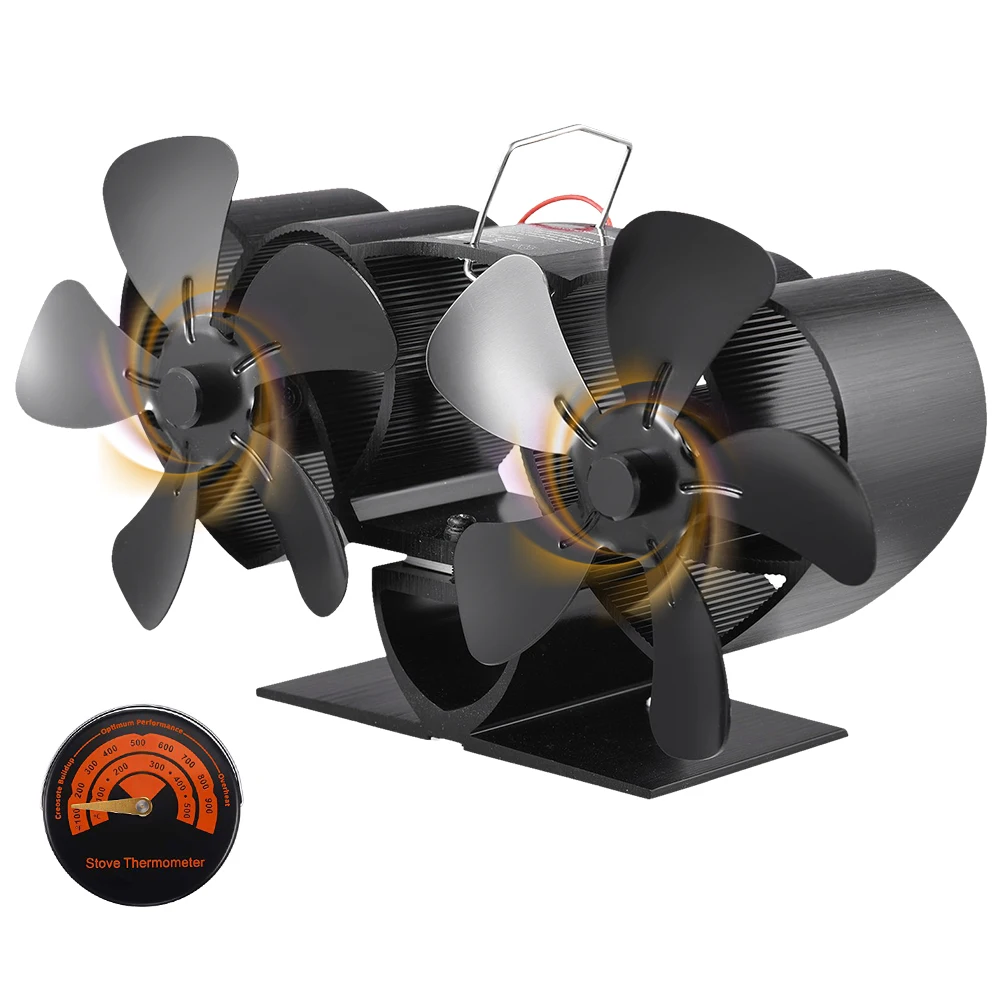 

Household Stove Fan 10 Blades Heat Powered Stove Fan Fireplace Fan Non-Electric Heater for Wood Burning Stove Burner