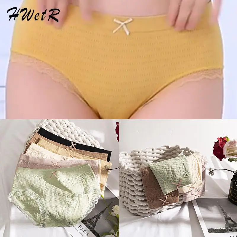 

Cute Women's Panties Sweet Bow Underwear Breathable Comfortable Lingerie Briefs High Elastic Panties