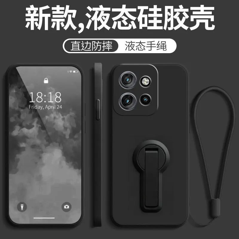Liquid Silicone Shockproof Lanyard Case with Stand and Lens Protection