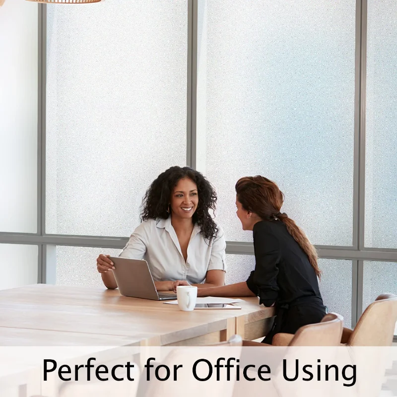 Window Privacy Film Frosted Privacy Decorative Film Heat and UV Resistant Anti-static Adhesive Free Small Office/home Office
