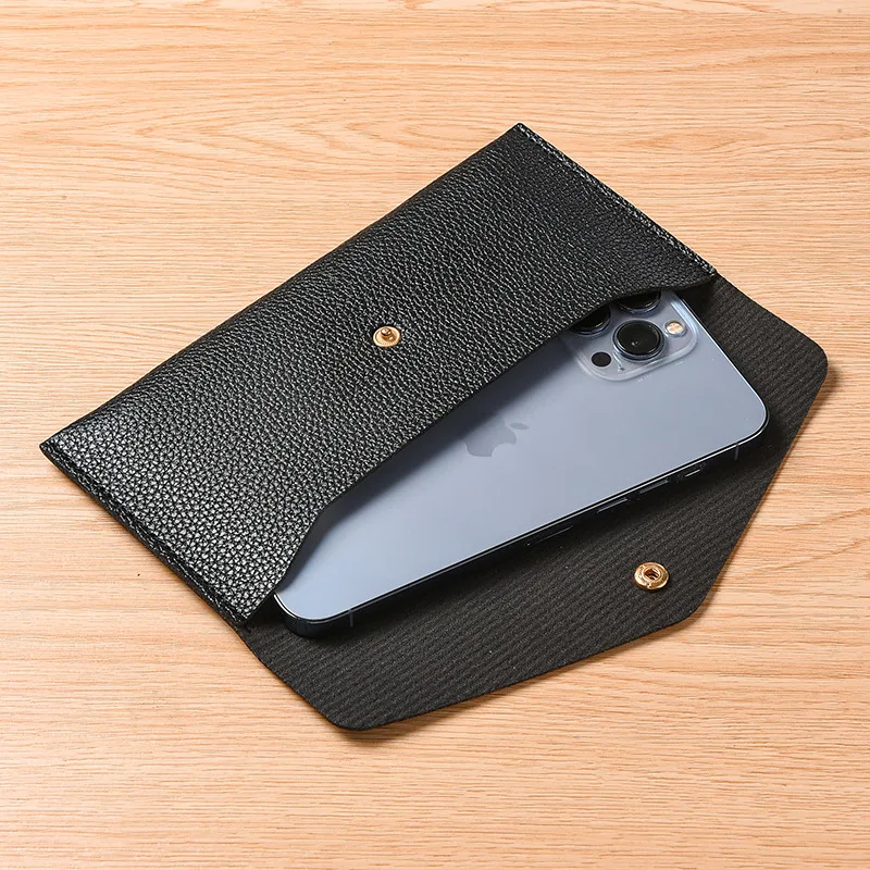 New Style Women's Long Thin Wallet Fashionable Simple Large Capacity Soft Leather Card Phone Pouch