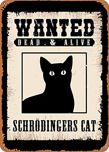 

Винтажный металлический знак Schrdingers в виде кота, художественные принты, подарок в стиле ретро, 8x12 дюймов