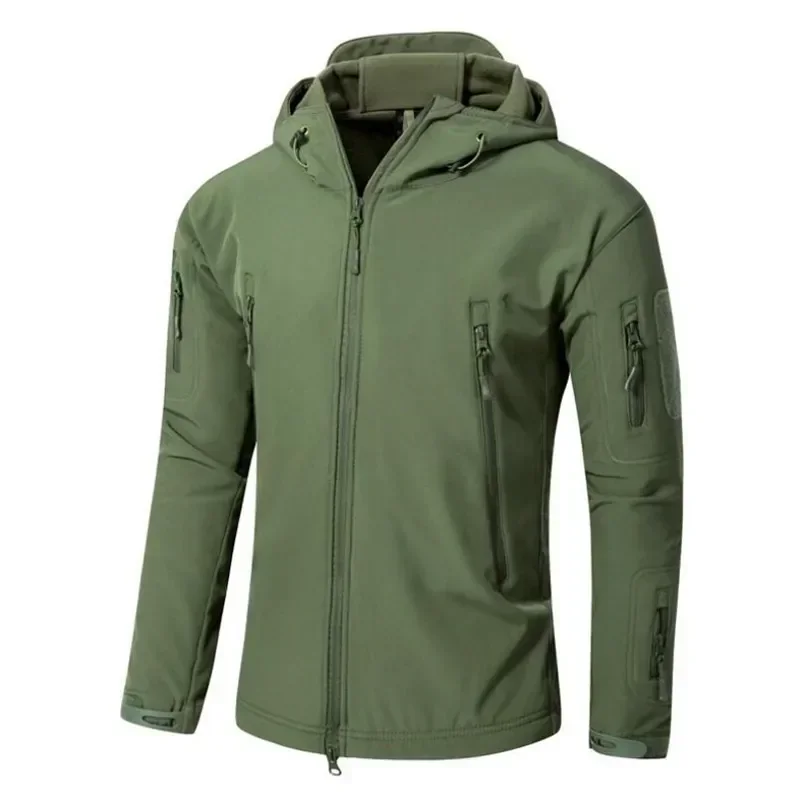 

Men's Coat Jackets Camouflage Warm Windbreakers Fleece Male Hooded Army Clothing Military Tactical Softshell Waterproof Uniform