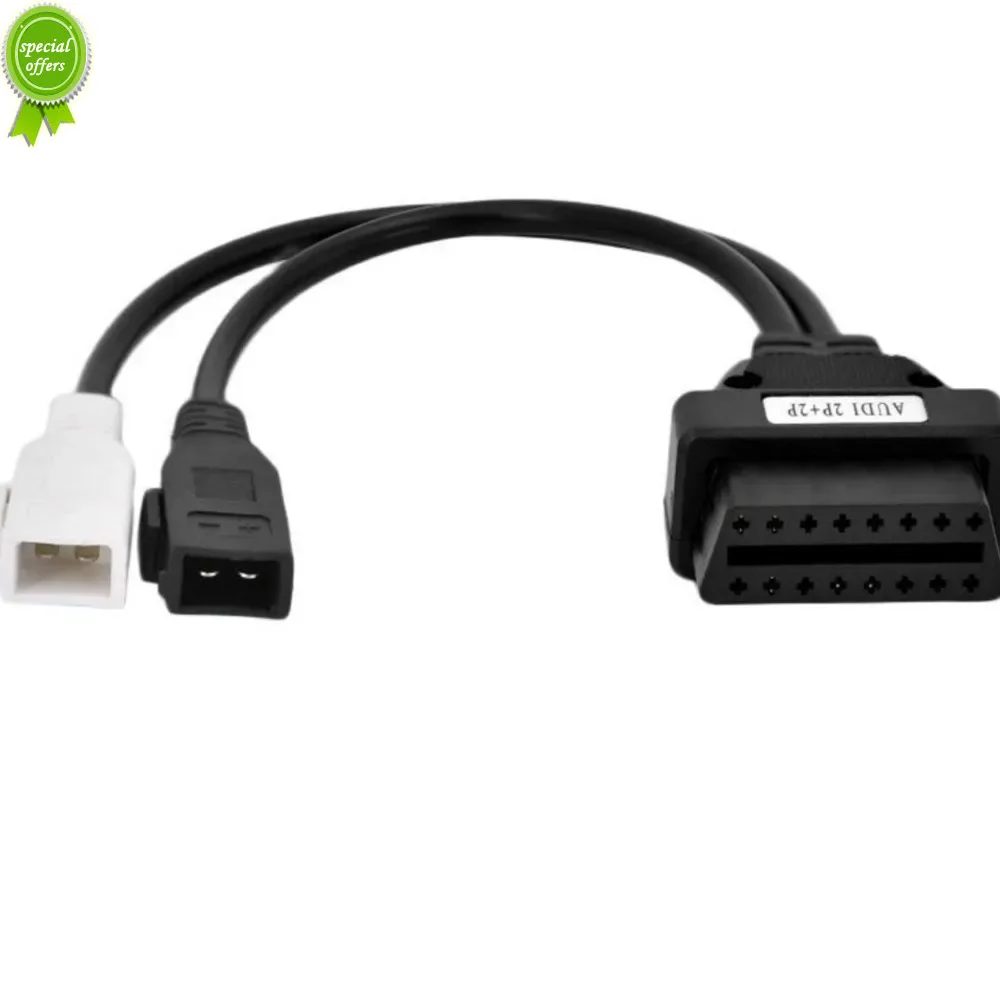 Диагностический кабель для AUDI 2X2, OBD1, OBD2, 2P + 2P, подходит для Audi 2x2Pin На OBD2 16pin, женский разъем VAG VW