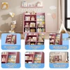 Pink Wooden Toy Storage Cabinet, Children's Bookshelf, Children's Bookcase, Adjustable Bookshelf Kids Bookshelf  Desk Bookshelf 3
