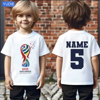 Maglietta Calcio 2026 Coordinata per Famiglia, Abbigliamento per Bambini e Bambine, Vestiti per Feste, Personalizzabile con Nome per Uomini, Donne, Ragazzi e Ragazze