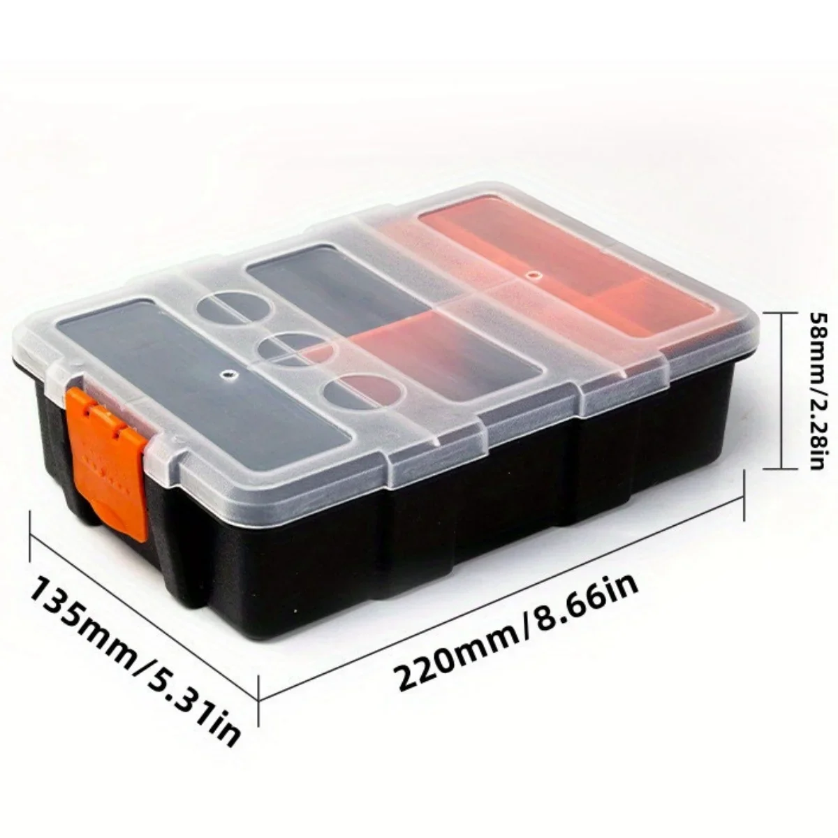 תיבת אחסון מברגים ניידת עם רשתות מרובות, תיבת חלקי חומרה לאחסון כלי עבודה, תיבת תיקונים למוסך, תיבת כלי עבודה פלסטיק