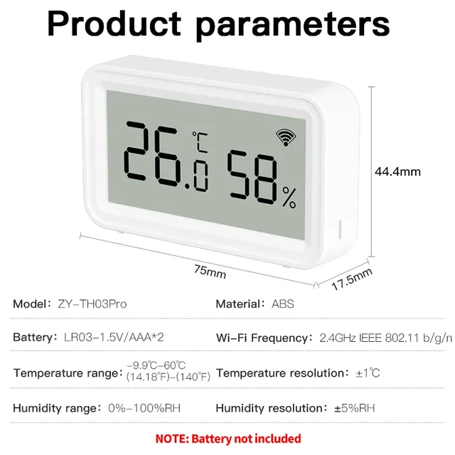 New Tuya Sensor WiFi Smart Temperature and Sensor Humidity Sensor Smart Home Work With Tuya Smart Life Google Home Assistant 6