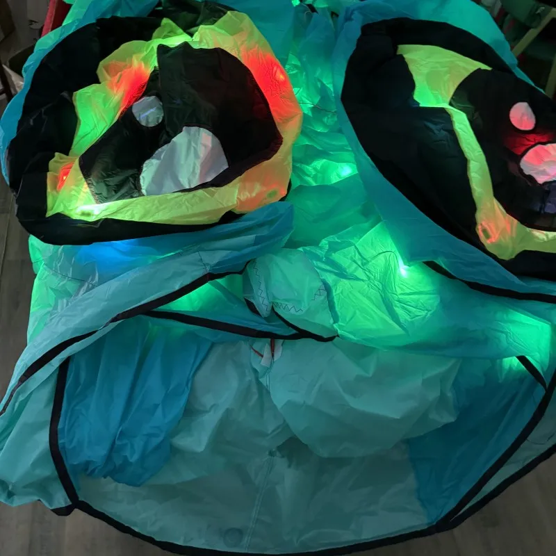 Show kite 13 square LED tadpole MLS brand pilot flat tail easy fly in day and night 30D Ripstop Nylon fabric inflatable LED KITE 5