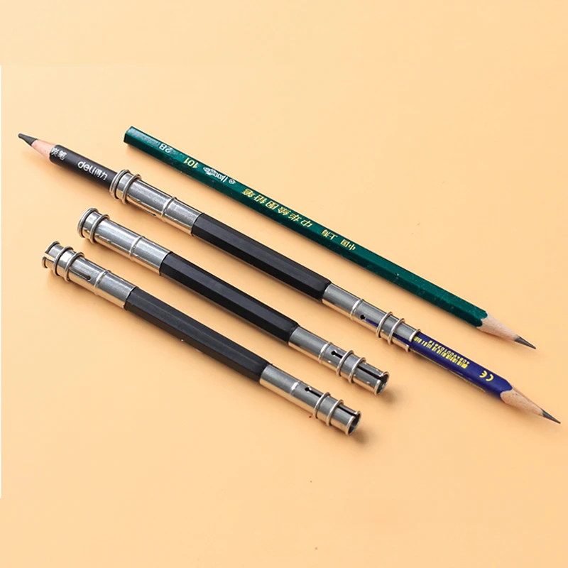 Adjustable Metal Dual Head Pencil Lengthener Pencils Extender Holder for Sketch Colored Charcoal Pencils School Office Supplies 5