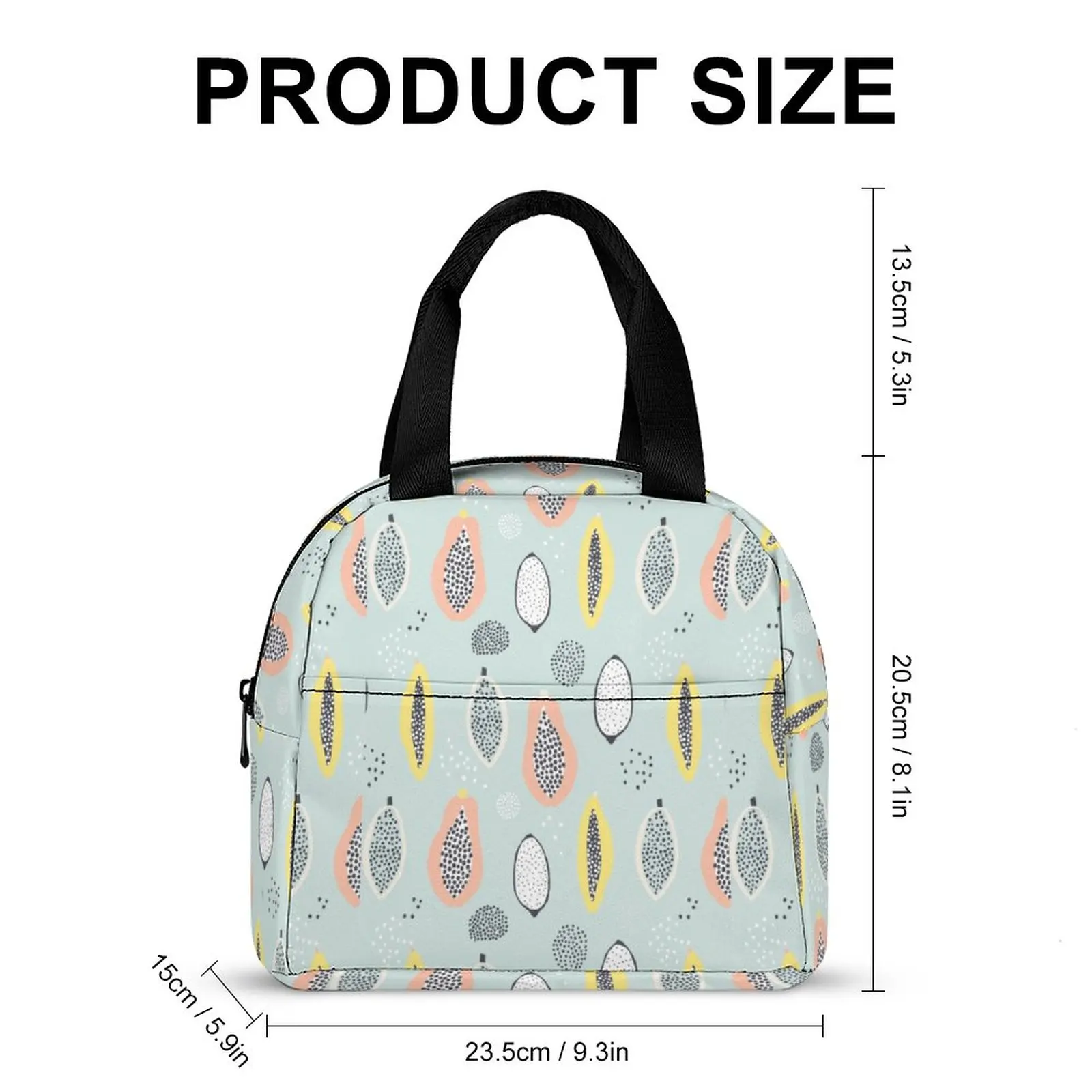 Custom Pattern Tote Lunch Bags for Women Cartoon Tropical Fruit Portable Meal Bag Picnic Travel Breakfast Box Office Work School