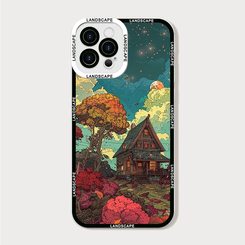 Japanese Anime Landscape Artistic Scenery Clear Phone Case