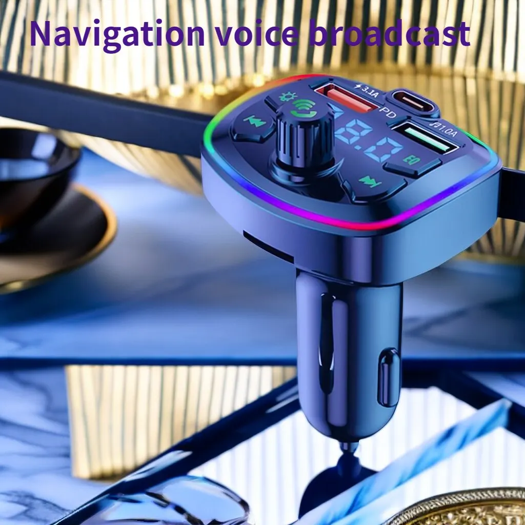 Car Charger Q7 Bluetooth FM Transmitter Bluetooth Hands Free Mp3 3.1A Dual USB Port PD Charging