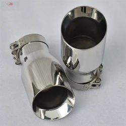 1pc Stainless steel Single The Bevel edge universal muffler tail throat Car modification Exhaust pipe ajax 2022 2023 h7