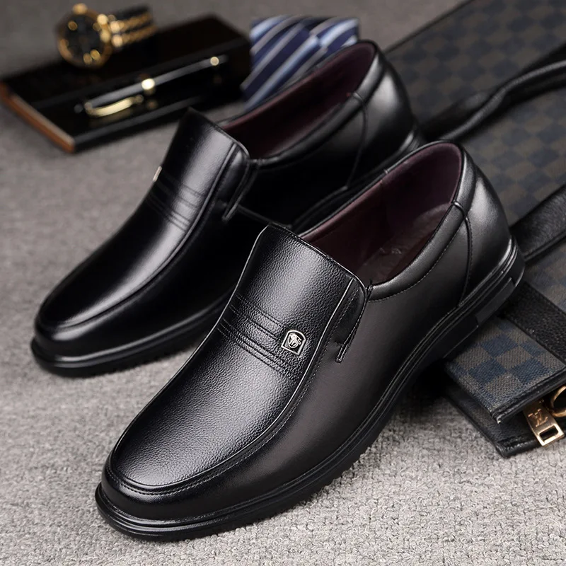 Leather Men Formal Shoes Luxury Brand 2025 Men's Loafers Dress Moccasins Breathable Slip on Black Driving Shoes Plus Size 38-46 2