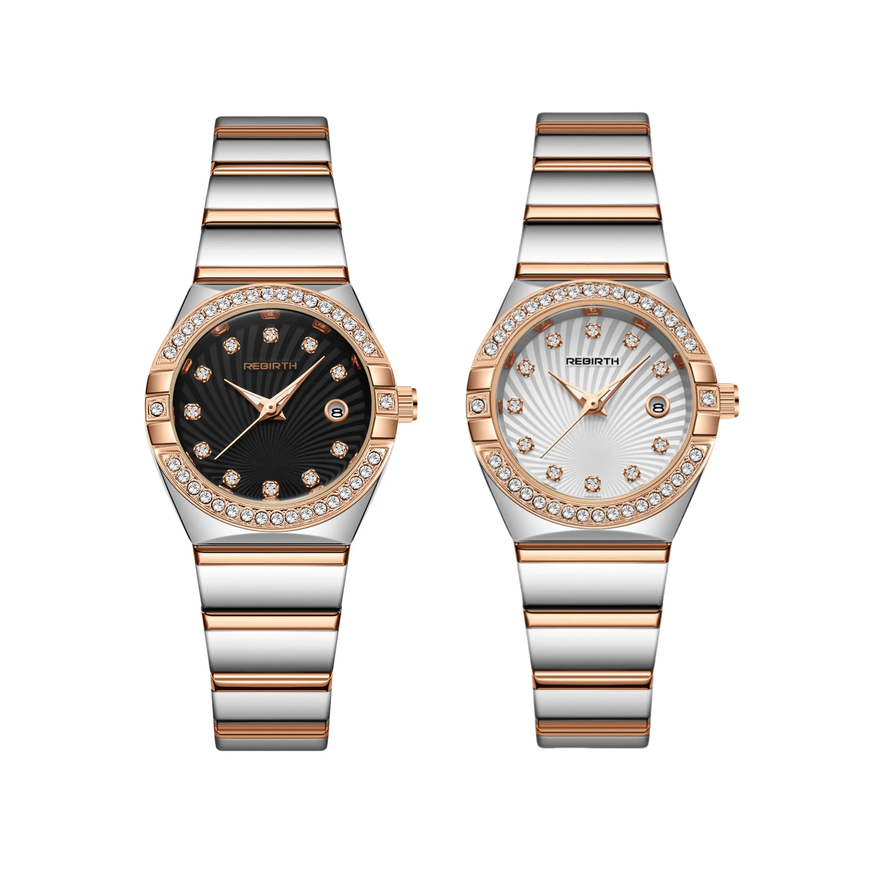 ساعة نسائية فاخرة مقاومة للماء وعرض تقويم مضيء من...