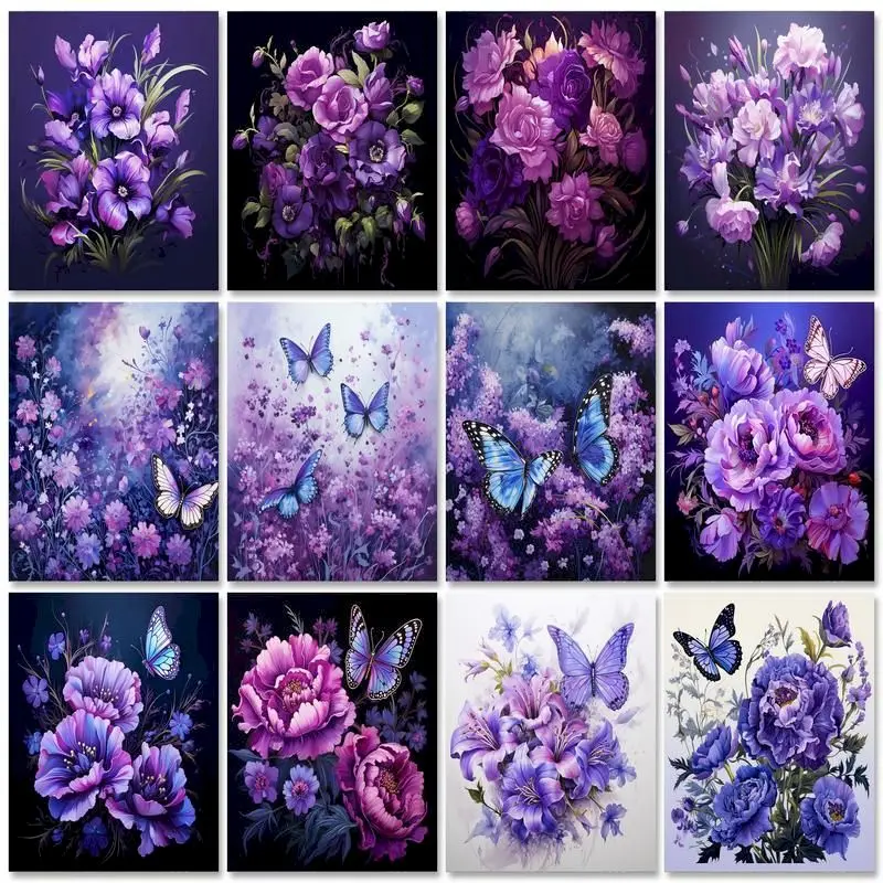 RUOPOTY Flowers Diy Painting By Numbers Frame Handpainted Wall Art Picture On Numbers Modern Coloring By Numbers For Diy Gift