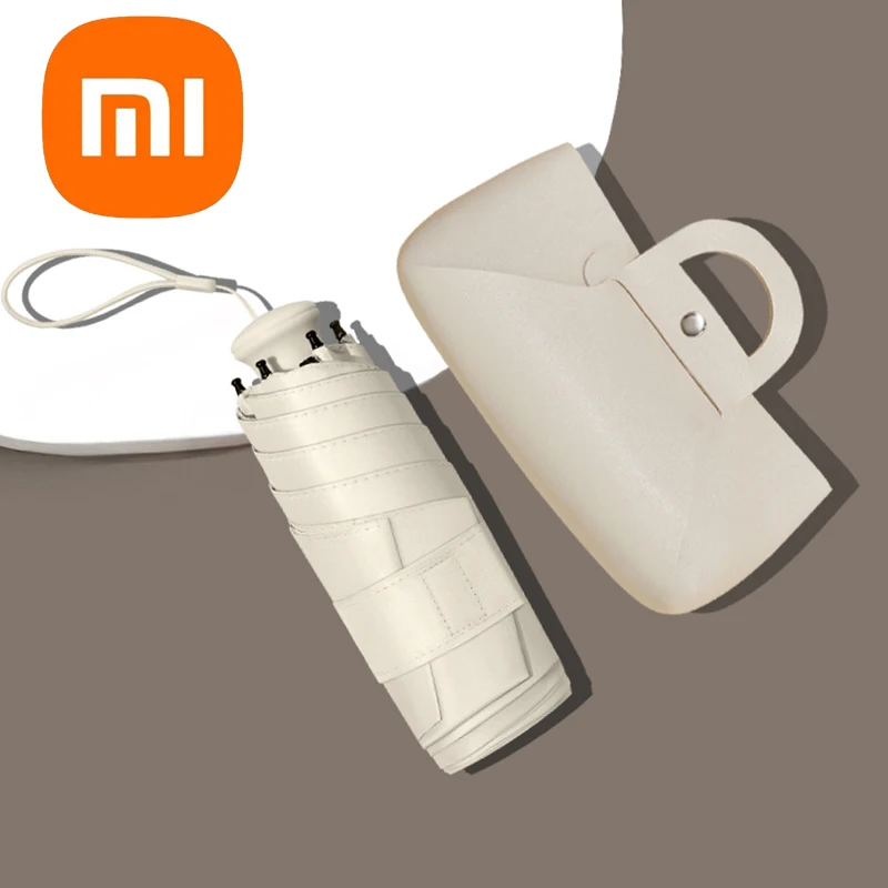 Mini Umbrella Xiaomi Mini Sunshade Sunscreen Rain Umbrella Capsule Portable Black Rubber Alloy Handle Foldable Sun Rain Dual Use mini umbrella,folding umbrella,mini sun umbrella